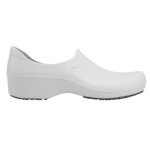 Sapato antiderrapante Sticky Shoes Woman branco, ideal para uso hospitalar e profissional. CA 39848.