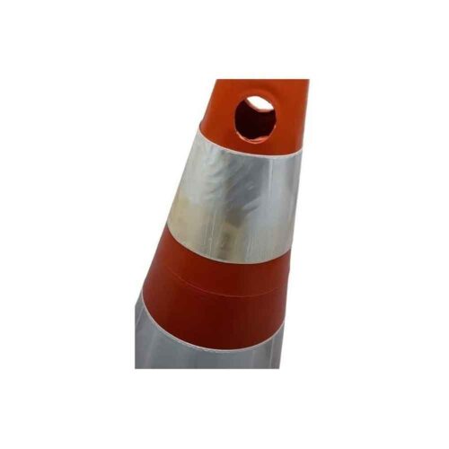 Cone Flexível Com Refletivo Laranja/Branco 50cm - Plastcor