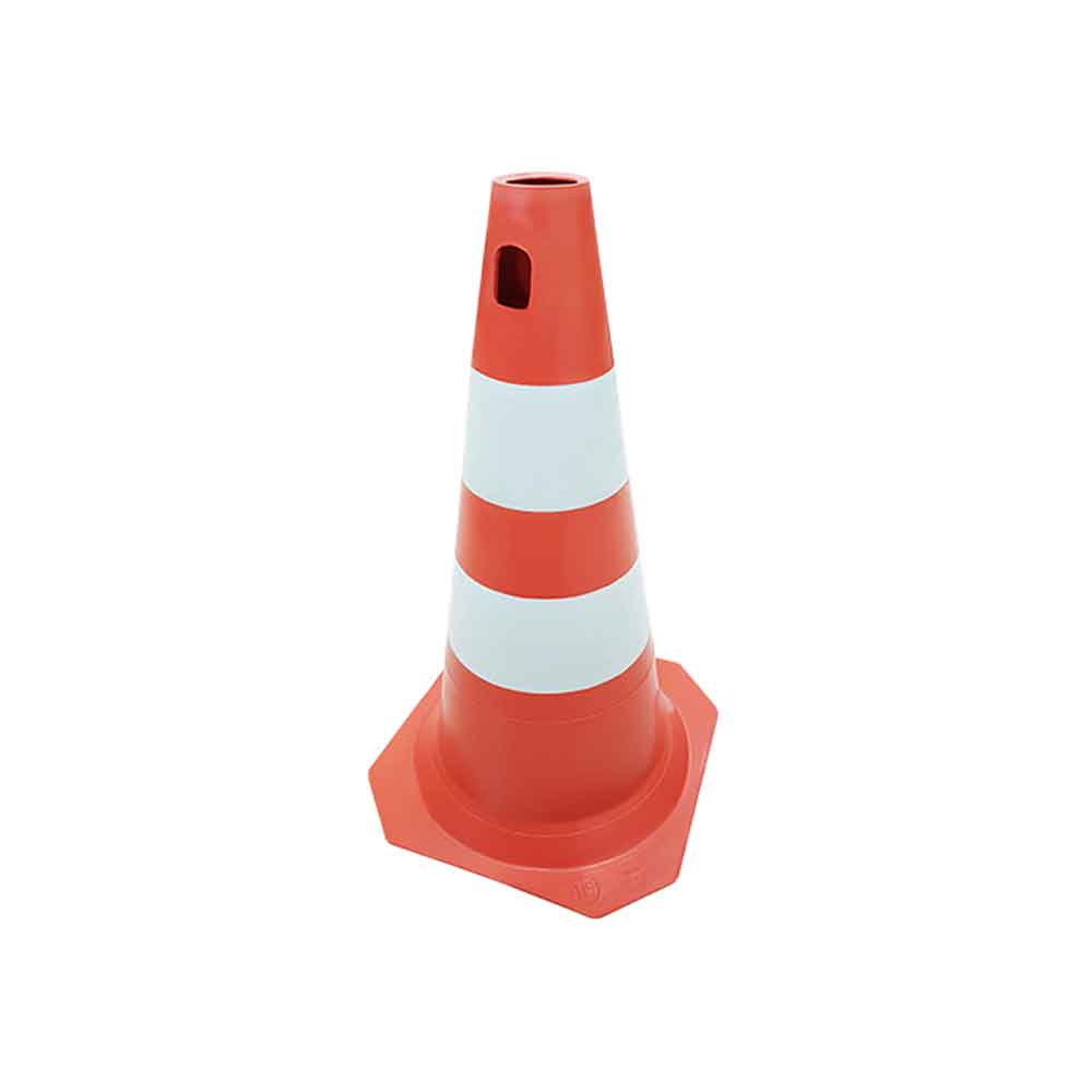 Cone PVC Laranja/Branco 50cm - Plastcor