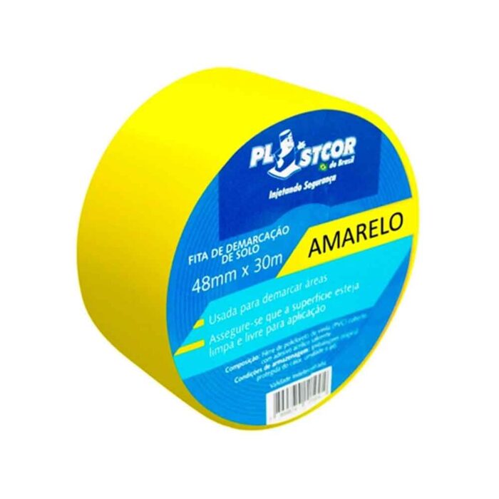Fita PVC Para Demarcação Solo Amarela 48x30 - Plastcor