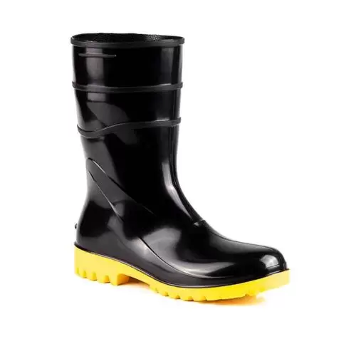 Bota PVC 82BPC600 Cano Curto Preta/Amarela - Bracol