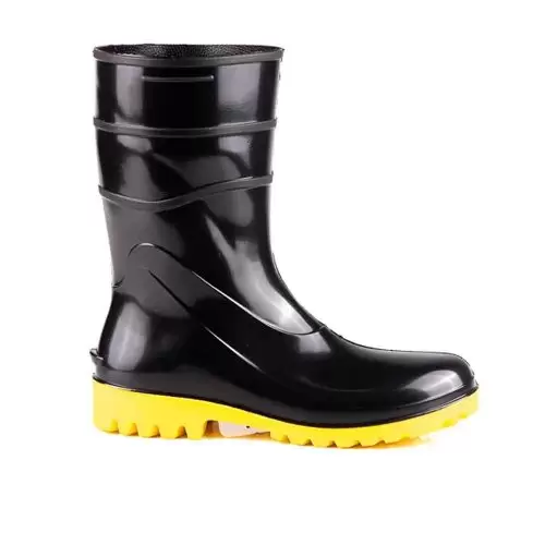 Bota PVC 82BPC600 Cano Curto Preta/Amarela - Bracol