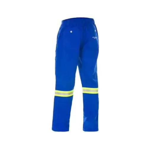 Calça De Brim Azul Risco 2 Com Refletivo Verde - Commanders