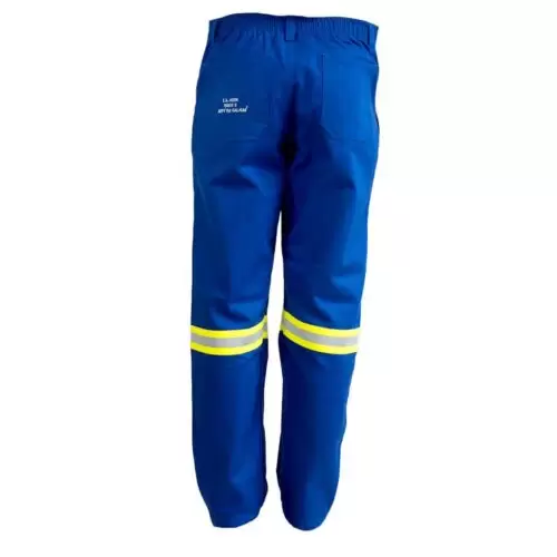 Calça De Brim Azul Risco 2 Com Refletivo Verde - Guardian